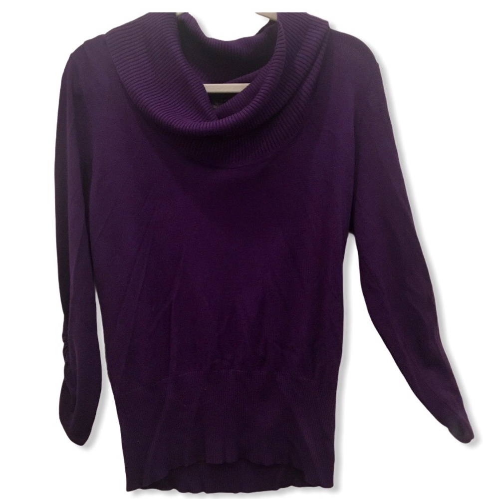 Roz & Ali Purple Cowl Neck Sweater